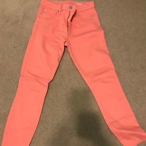 Salmon colored comfortable jeans